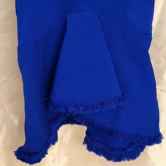 HOT Cobalt Blue Stretch Ruffle-Hem Crop Pants! 6 - Picture 13 of 15